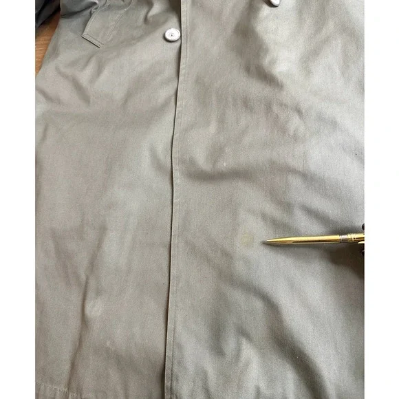 LONDON FOG DOUBLE BREASTED TRENCH COAT VINTAGE KHAKI WOMENS LONG COAT SIZE 14 - Picture 13 of 14